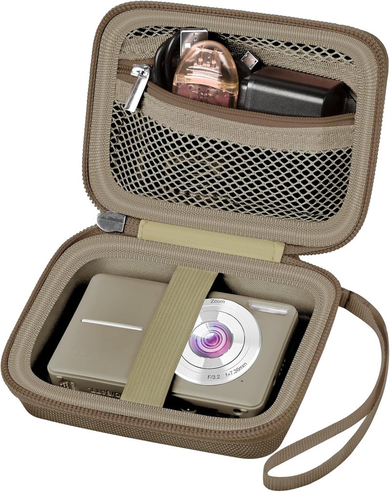 ALKOO Digital Camera Case Compatible with VAHOIALD FHD 1080P/ for CAMKORY Digital Point and Shoot/for KODAK PIXPRO FZ45-BK 16MP Vlogging/for IWEUKJLO/for Nsoela, Holder for SD Card More- Brown (Box Only) - Image 1